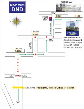 Location Map of Pearson Education India