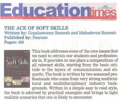 The ACE of Soft Skills : Attitude, Communication and Etiquette for Success,  1/e by  - reviewed by Education Times